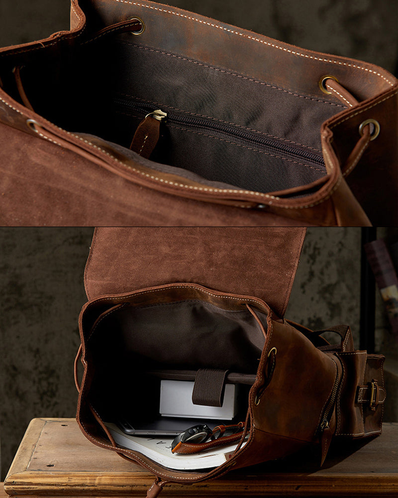 Men's Handmade Full-Grain Leather Backpack