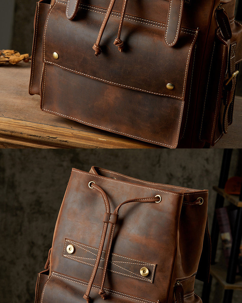 Men's Handmade Full-Grain Leather Backpack