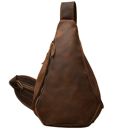 Men's Handmade Full-Grain Leather Sling Bag