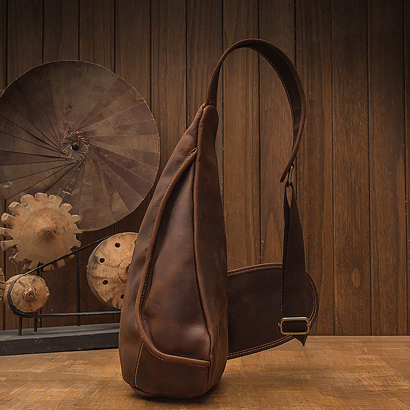Men's Handmade Full-Grain Leather Sling Bag
