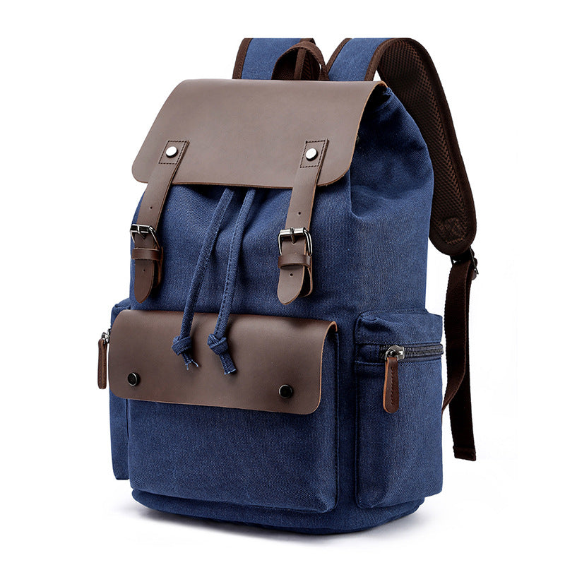 Leather Canvas Backpack 20-35L