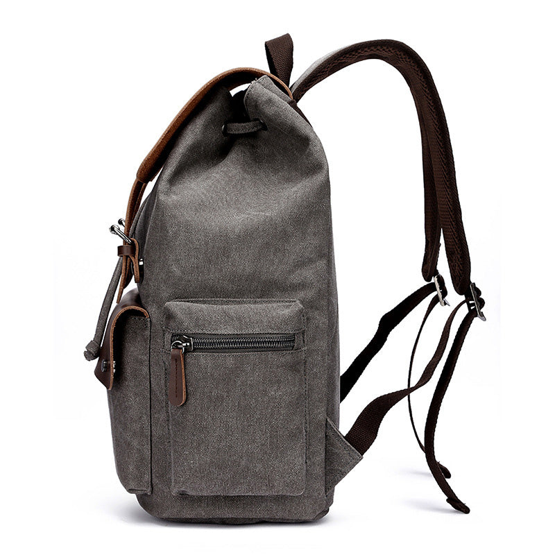 Leather Canvas Backpack 20-35L