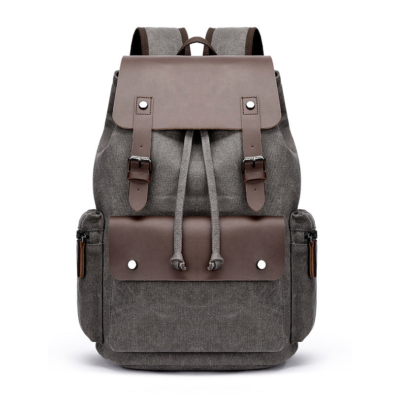 Leather Canvas Backpack 20-35L