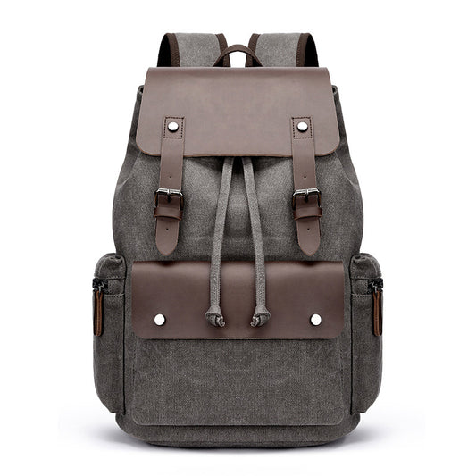 Leather Canvas Backpack 20-35L