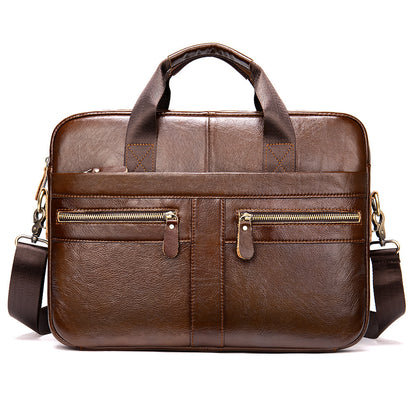 Men's Leather Messenger Bag, Fit 14-inch Laptop