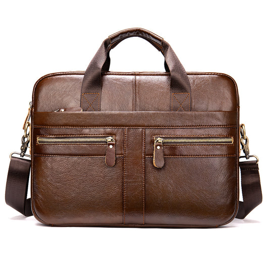 Men's Leather Messenger Bag, Fit 14-inch Laptop