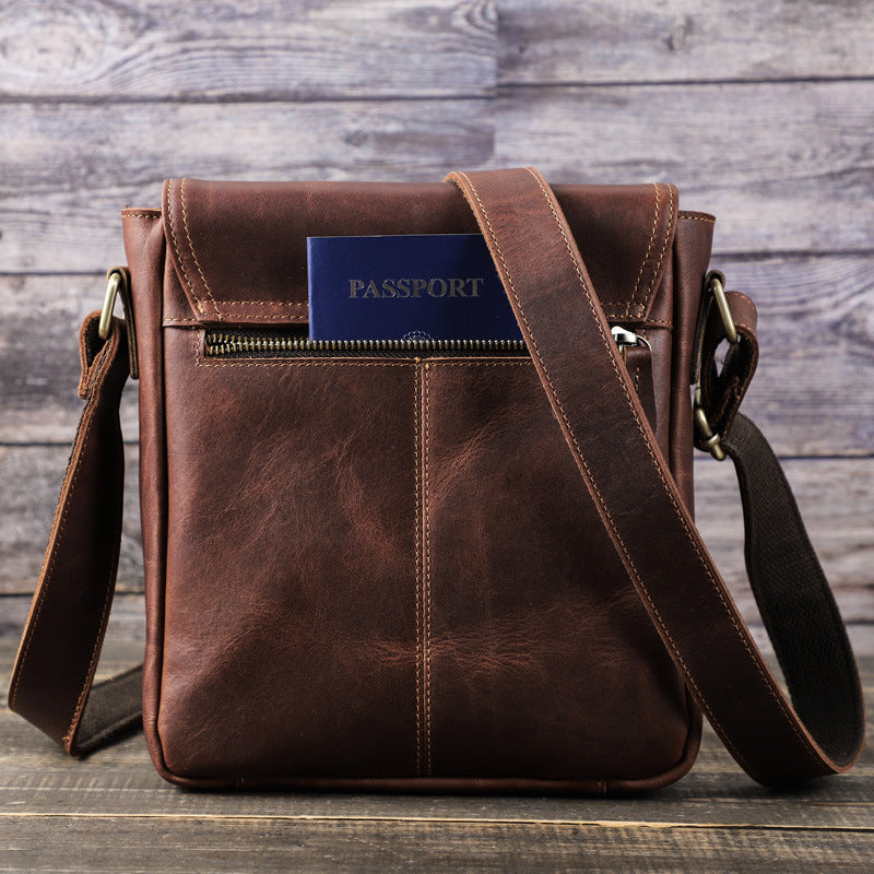 Men's Leather Messenger Shoulder Bag