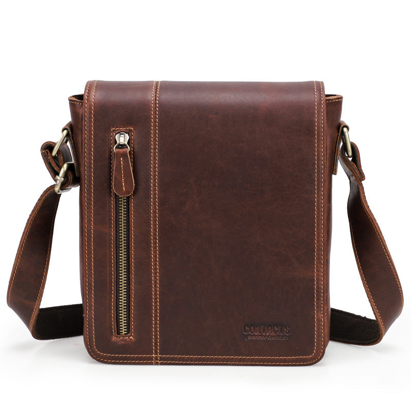 Men's Leather Messenger Shoulder Bag