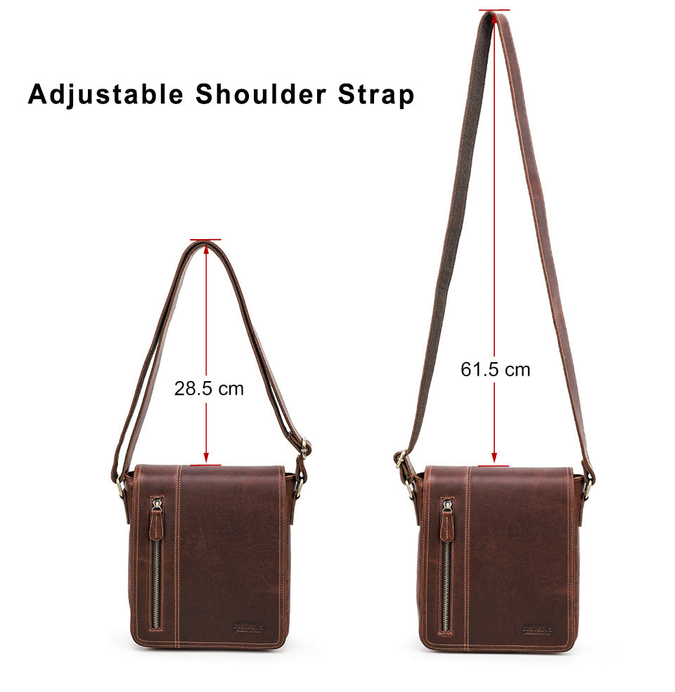 Men's Leather Messenger Shoulder Bag