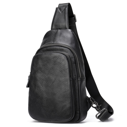 Men's Leather Sling Bag Outdoor Casual Crossbody Bag