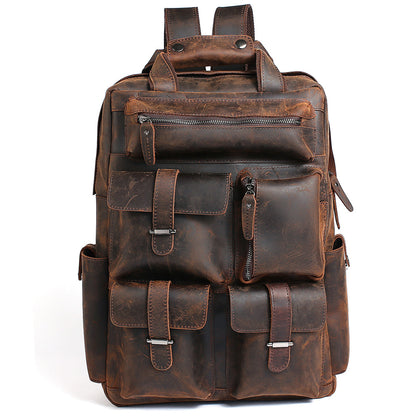 Mens Leather Travel Backpack