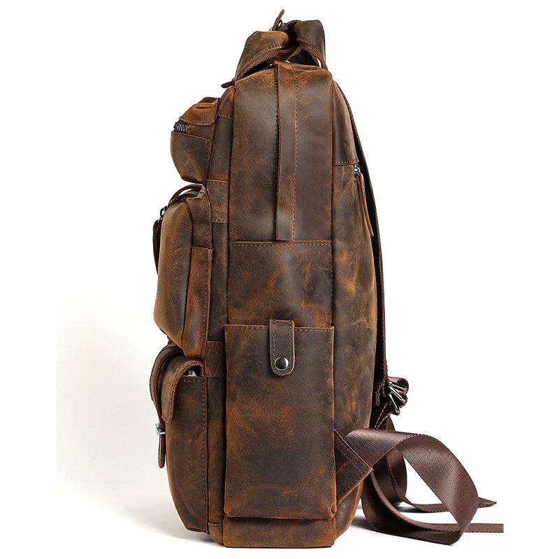 Mens Leather Travel Backpack