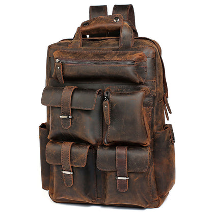 Mens Leather Travel Backpack