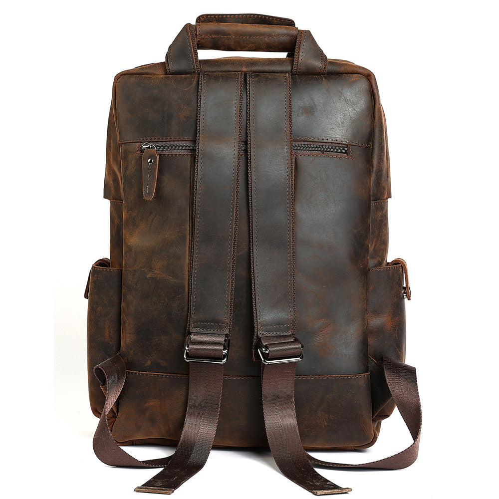 Mens Leather Travel Backpack
