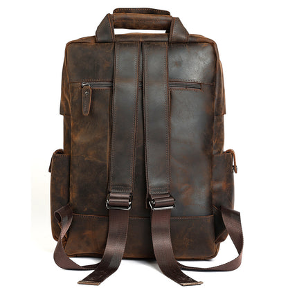 Mens Leather Travel Backpack