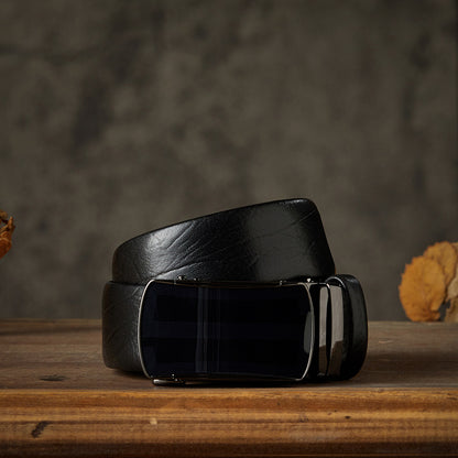 Handcrafted Men's Genuine Leather Belt with Automatic Closure