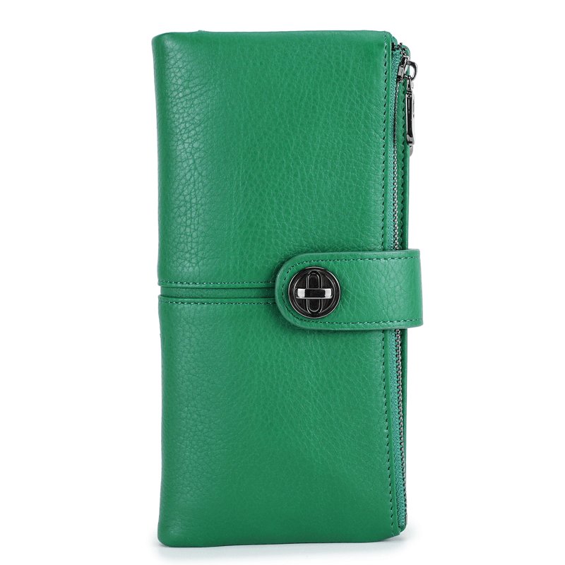 Women's Leather Trifold Wallet with AirTag