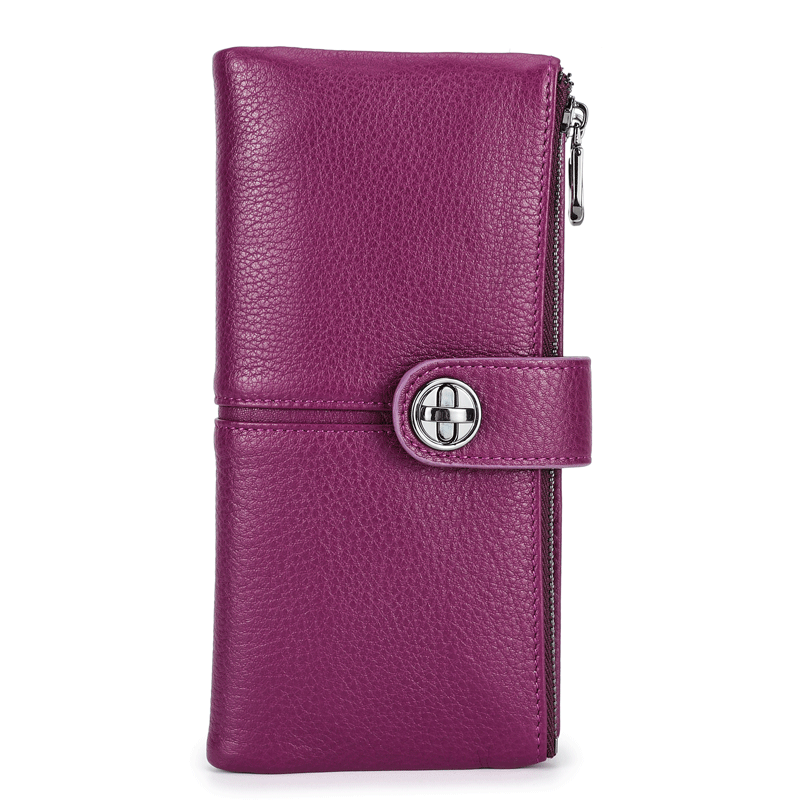 Women's Leather Trifold Wallet with AirTag