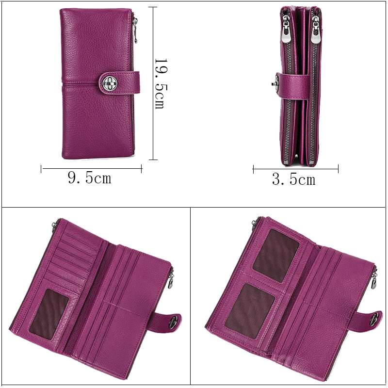 Women's Leather Trifold Wallet with AirTag