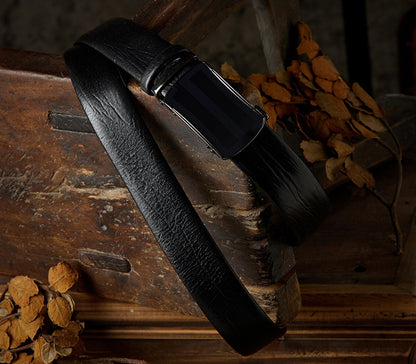 Handcrafted Men's Genuine Leather Belt with Automatic Closure