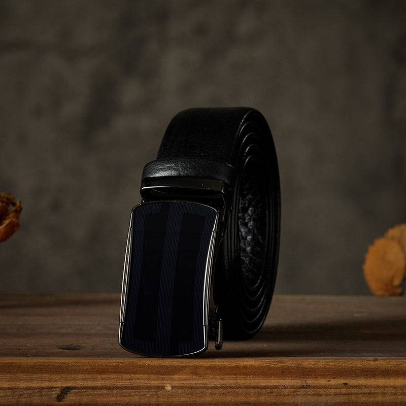 Handcrafted Men's Genuine Leather Belt with Automatic Closure