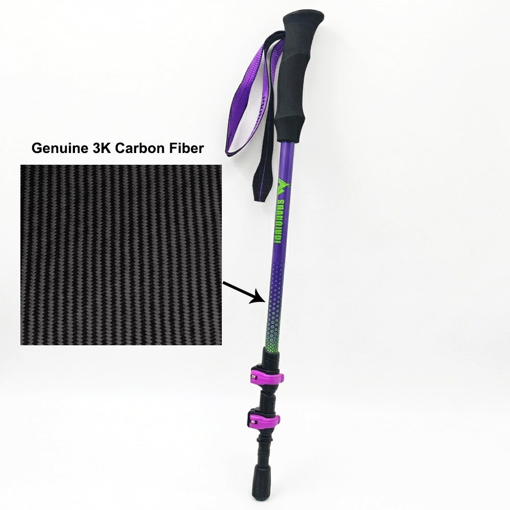 Real Carbon Fiber Adjustable Trekking Poles