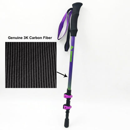 Real Carbon Fiber Adjustable Trekking Poles