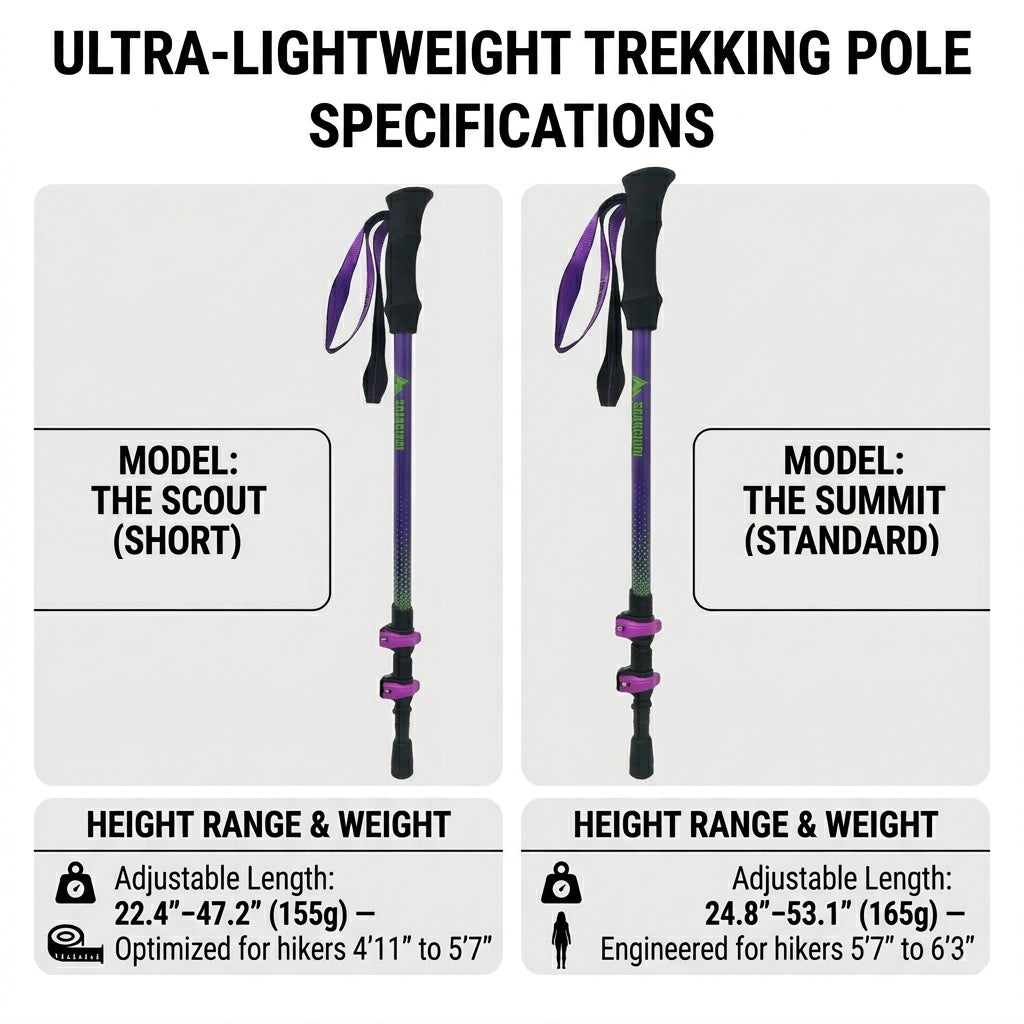 Real Carbon Fiber Adjustable Trekking Poles