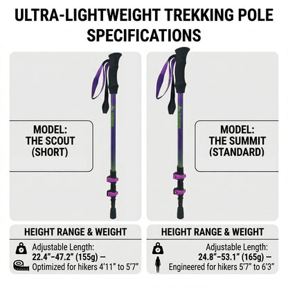 Real Carbon Fiber Adjustable Trekking Poles