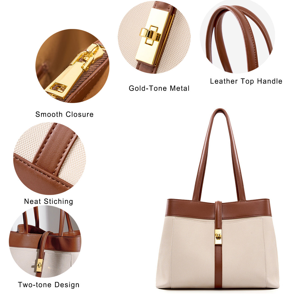 Spacious Leather Handbag Tote Bag for Women