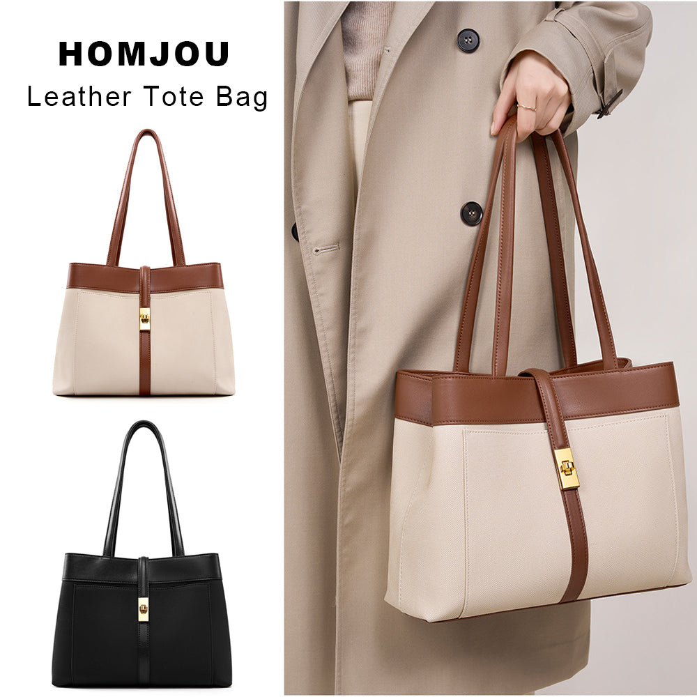 Spacious Leather Handbag Tote Bag for Women