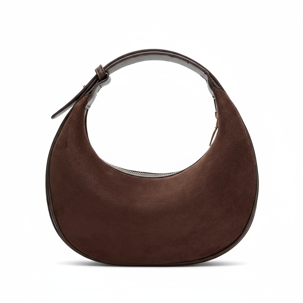 Women's Suede Hobo Bag with Adjustable Strap