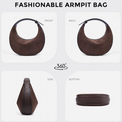 Women's Suede Hobo Bag with Adjustable Strap