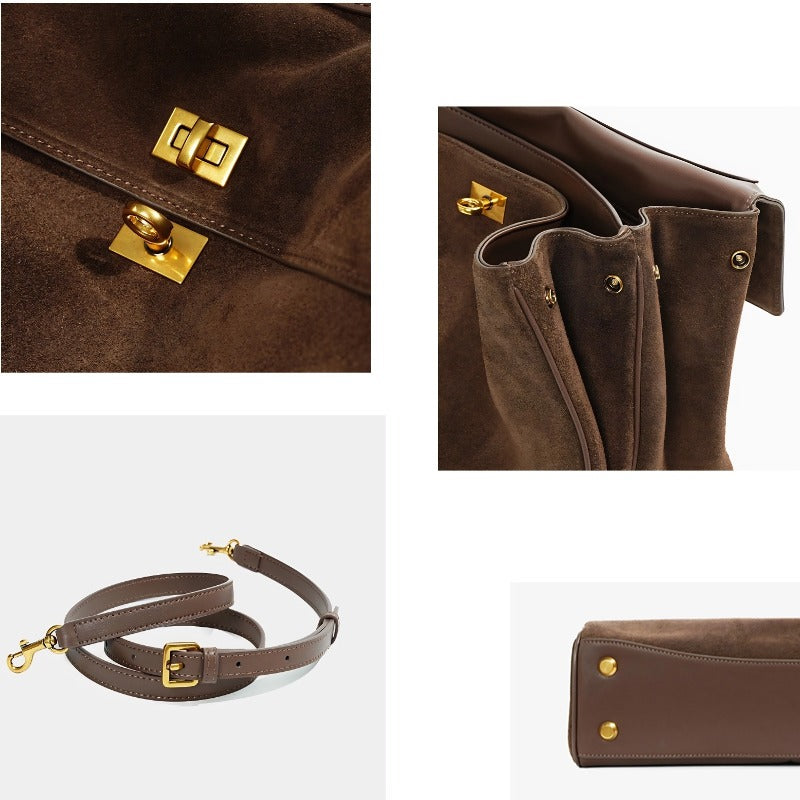 Suede Leather Tote Bag for Women