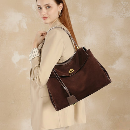 Suede Leather Tote Bag for Women