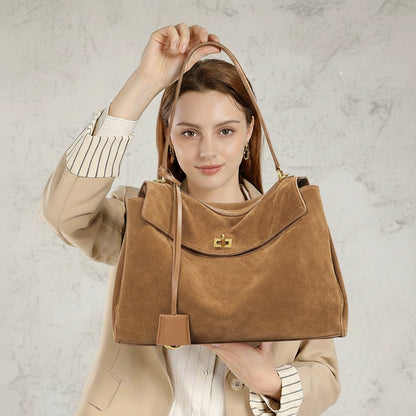 Suede Leather Tote Bag for Women