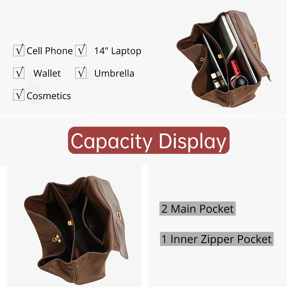 Suede Leather Tote Bag for Women