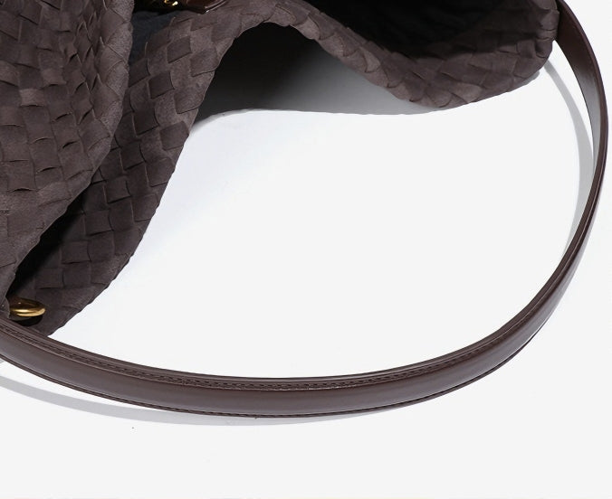Women's Woven Tote Bag Suede Shoulder Bag