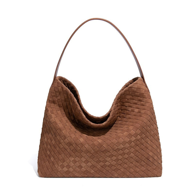 Women's Woven Tote Bag Suede Shoulder Bag