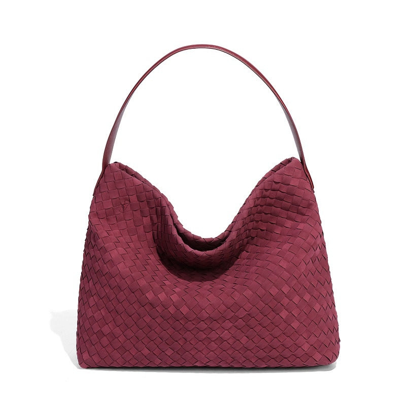 Women's Woven Tote Bag Suede Shoulder Bag