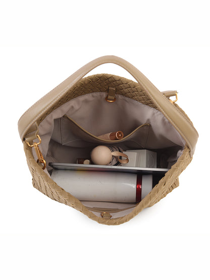 Women's Woven Tote Bag Suede Shoulder Bag