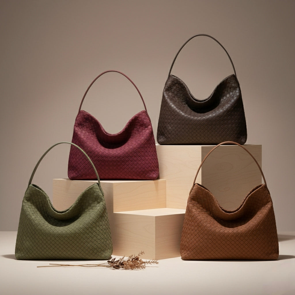 Women's Woven Tote Bag Suede Shoulder Bag