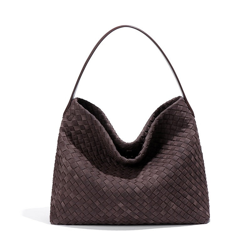 Women's Woven Tote Bag Suede Shoulder Bag