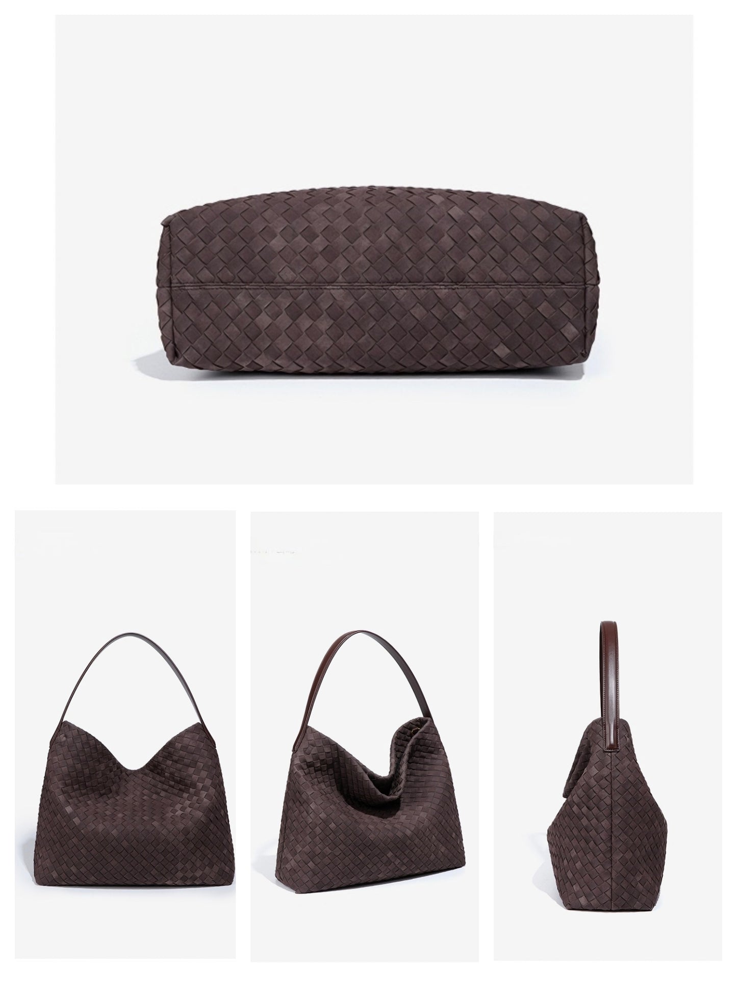 Women's Woven Tote Bag Suede Shoulder Bag