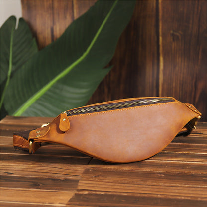 Top Grain Genuine Leather Waist Pack for Man & Women