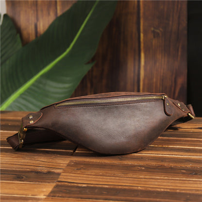 Top Grain Genuine Leather Waist Pack for Man & Women