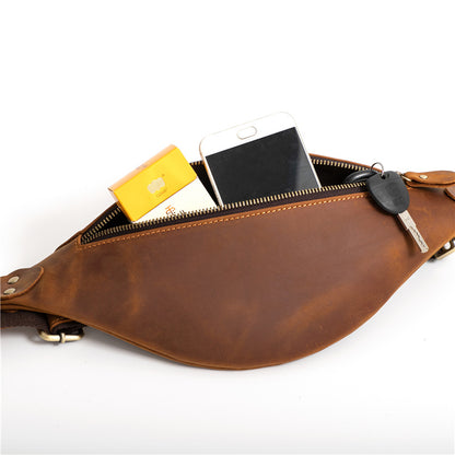 Top Grain Genuine Leather Waist Pack for Man & Women
