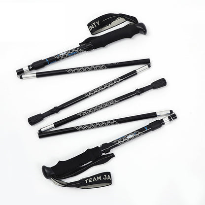 Ultralight 5-Section Aluminum Folding Trekking Poles with Shock Absorption
