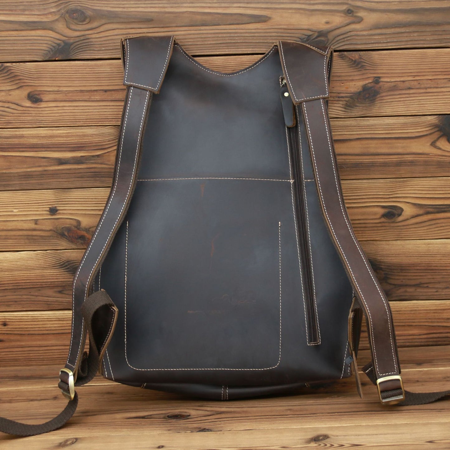 Vintage Full-Grain Leather Backpack