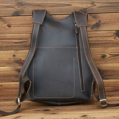 Vintage Full-Grain Leather Backpack